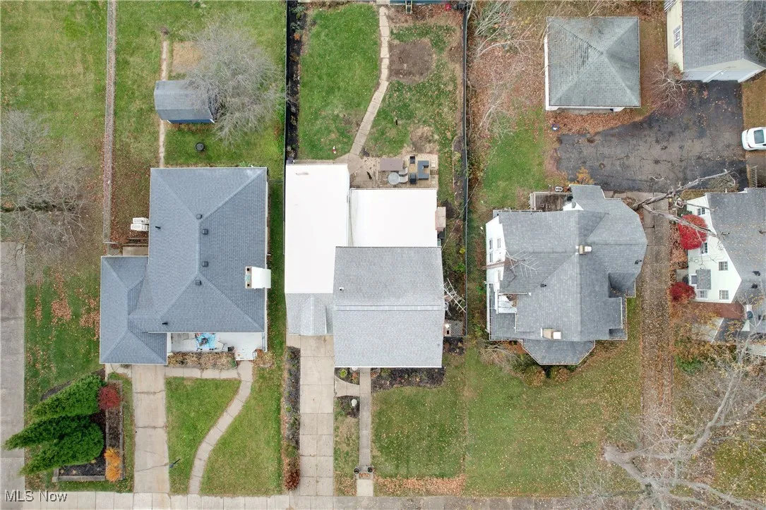Aerial view of residential area