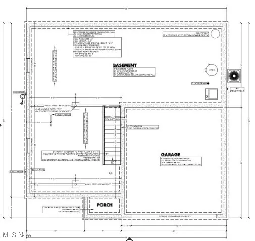 View of basement floor plan.