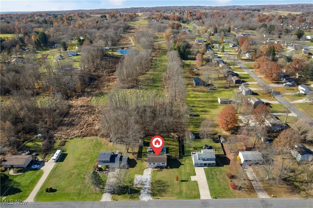 Aerial overview of property location