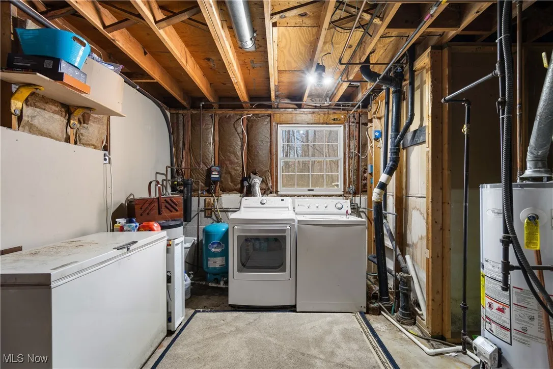 Laundry room with water heater
