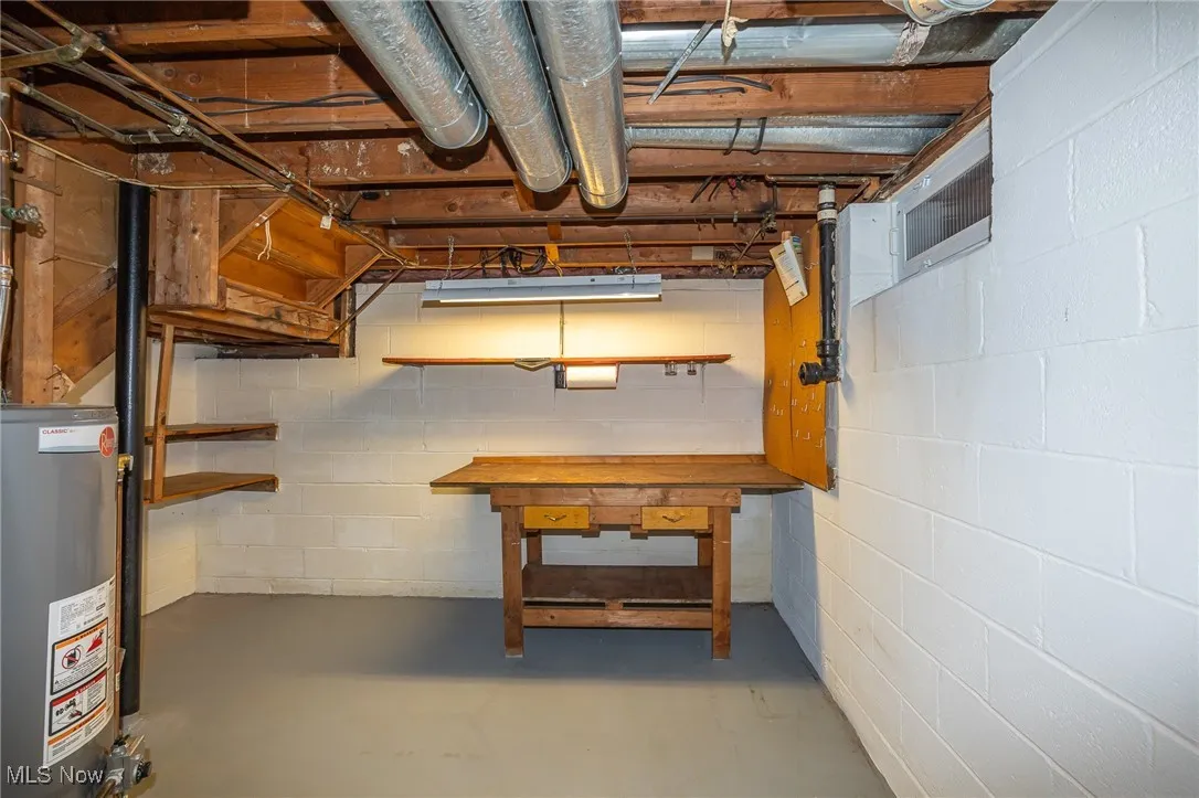 Designated workshop area in basement