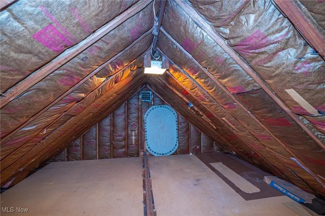 Storage area in the upstairs bedroom over the garage.