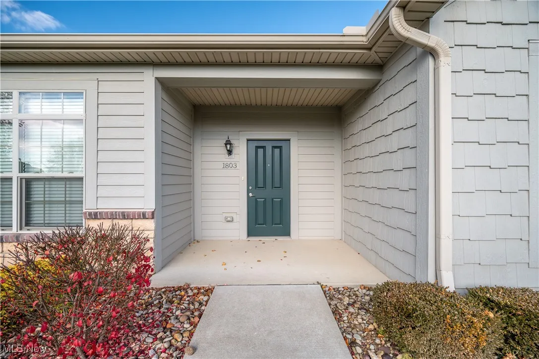 Front door and covered patio.