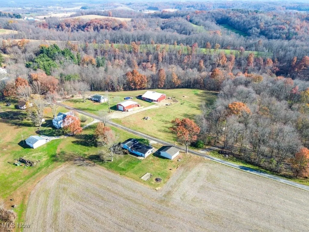 Bird's eye view of a heavily wooded area