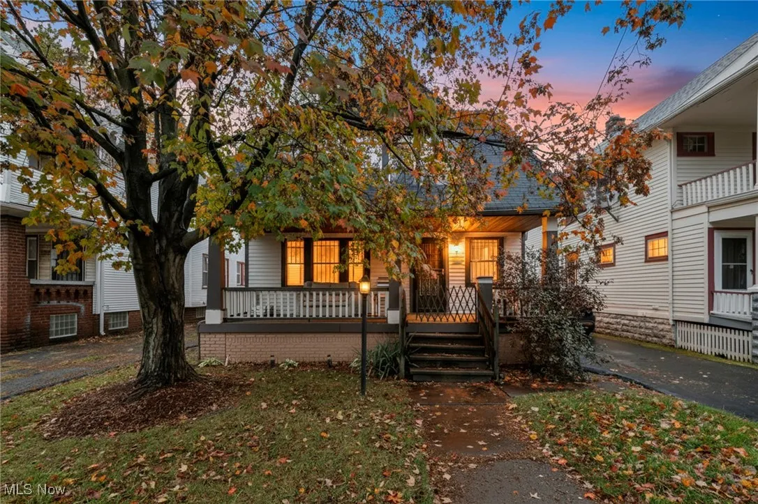 View of front of property with a porch
