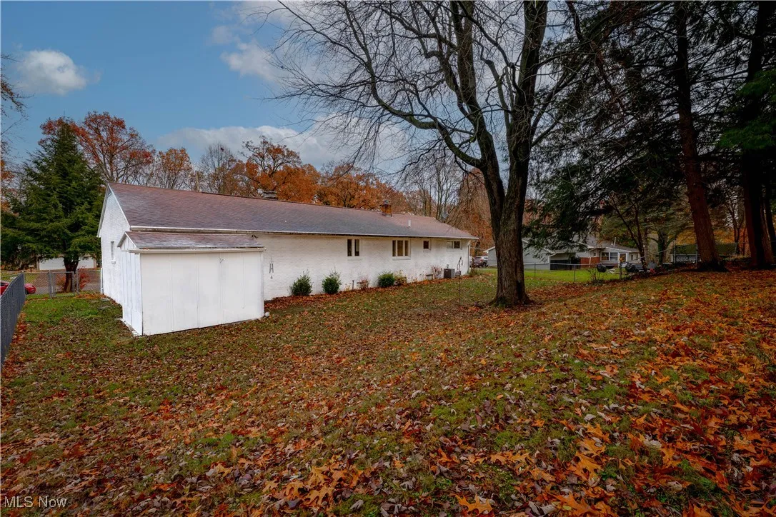 View of property exterior with a fenced backyard