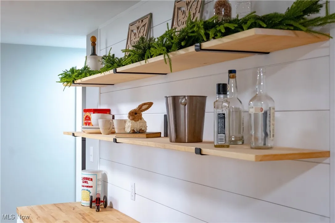 open shelves in Kitchen
