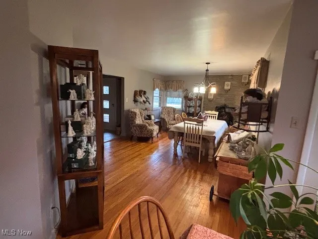 from dining area into living room