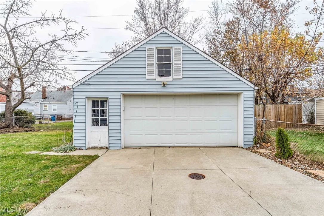 View of detached garage