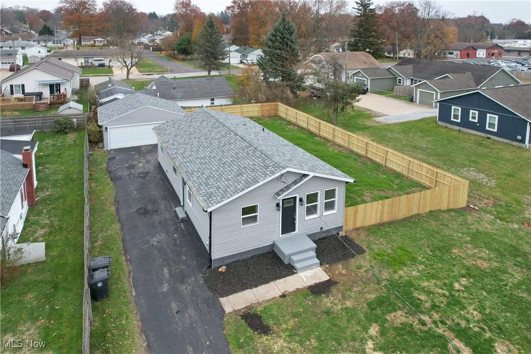 Aerial perspective of suburban area