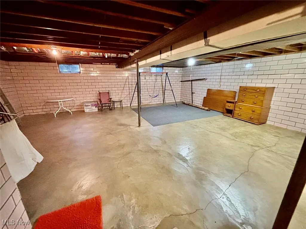 View of unfinished below grade area