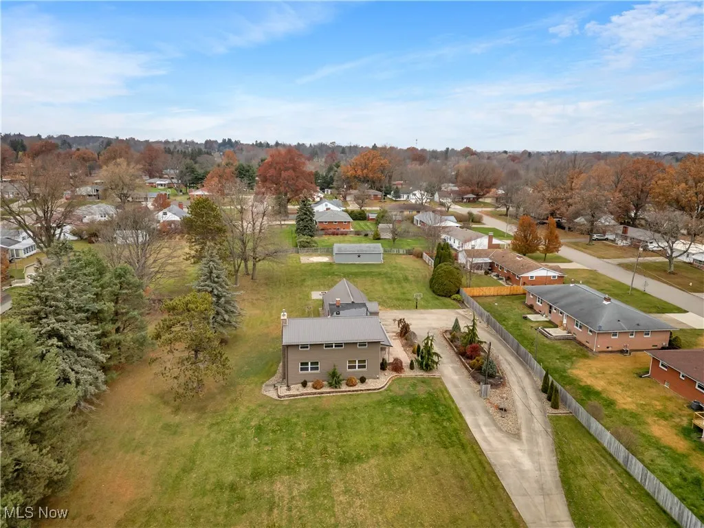 Aerial view of residential area