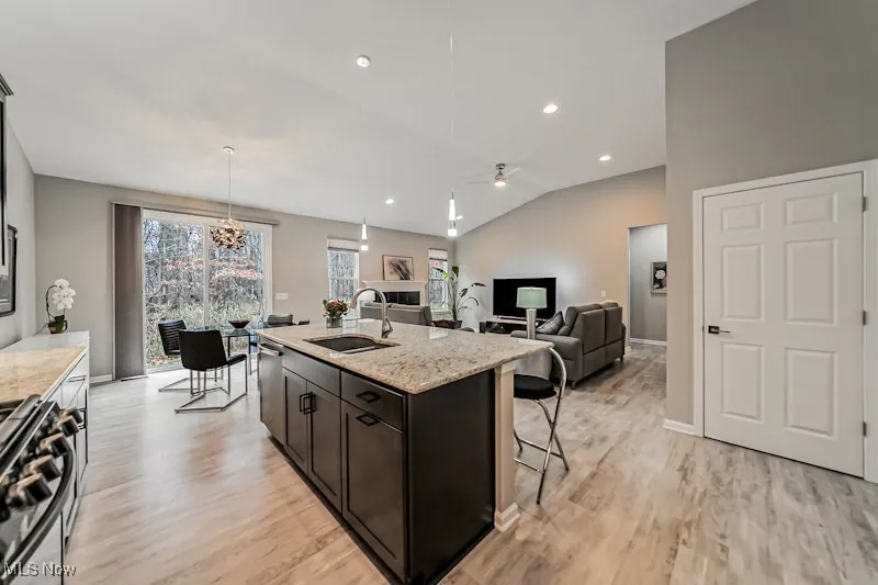 View from Kitchen to Great Rm and Dining