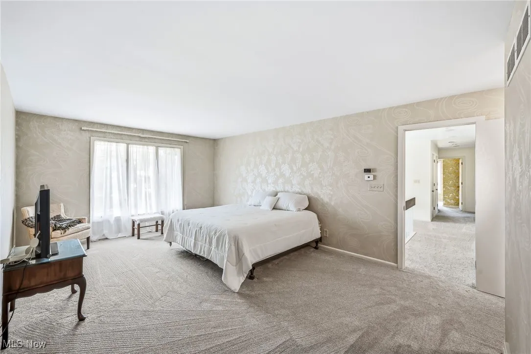 Beautiful windowed master with new carpeting and lots of light