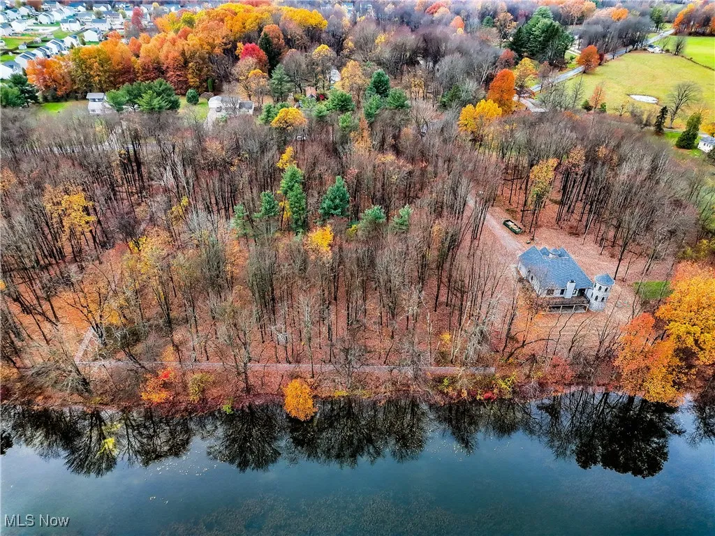 Aerial view of a large body of water