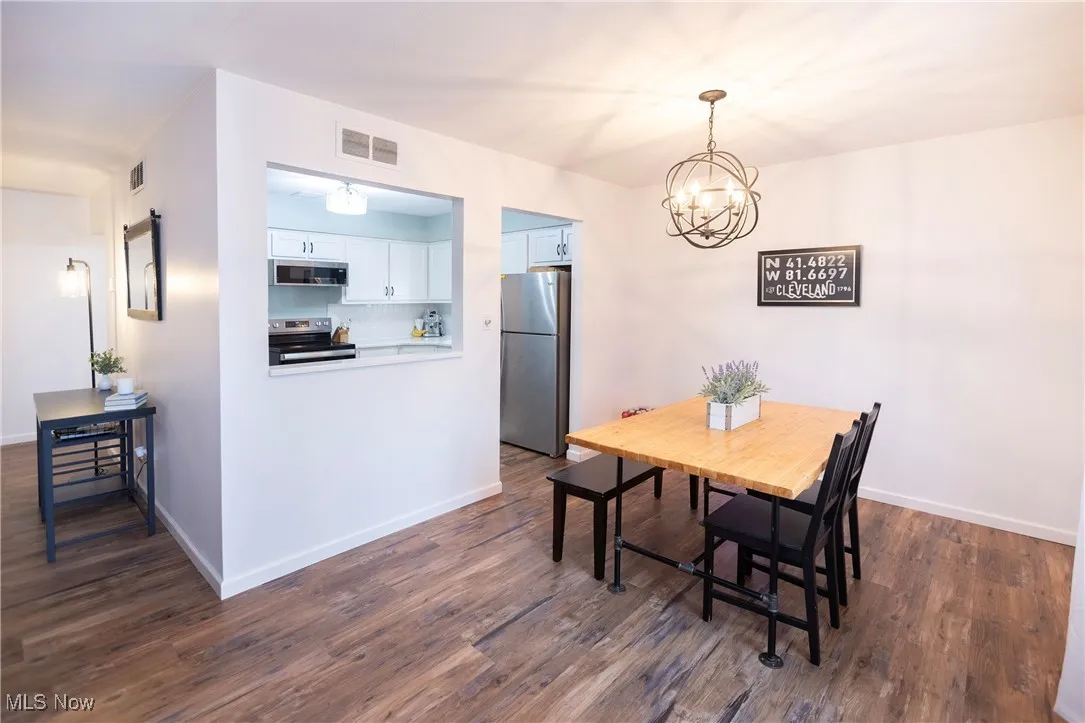 The spacious dining room will be a place to entertain for the holiays!