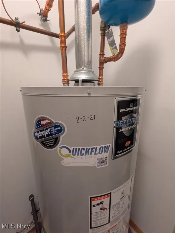 Hot water tank in storage room installed in August 2021