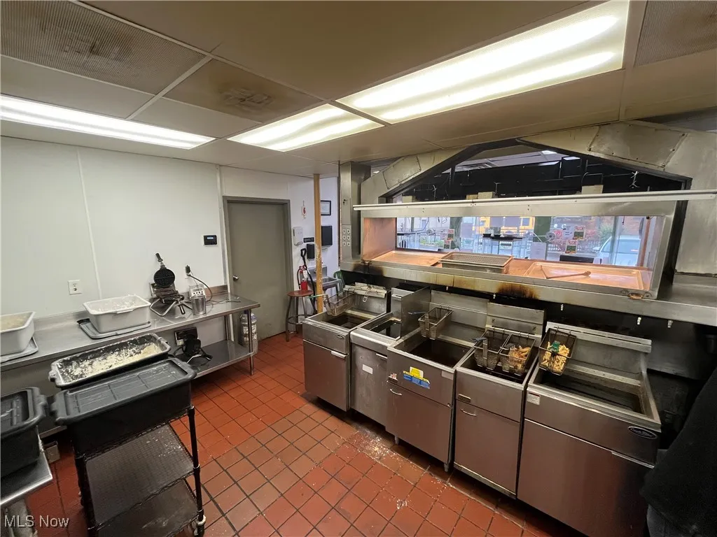 Kitchen with a paneled ceiling