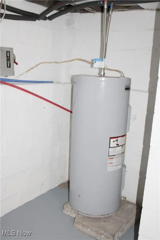 Utility room with water heater