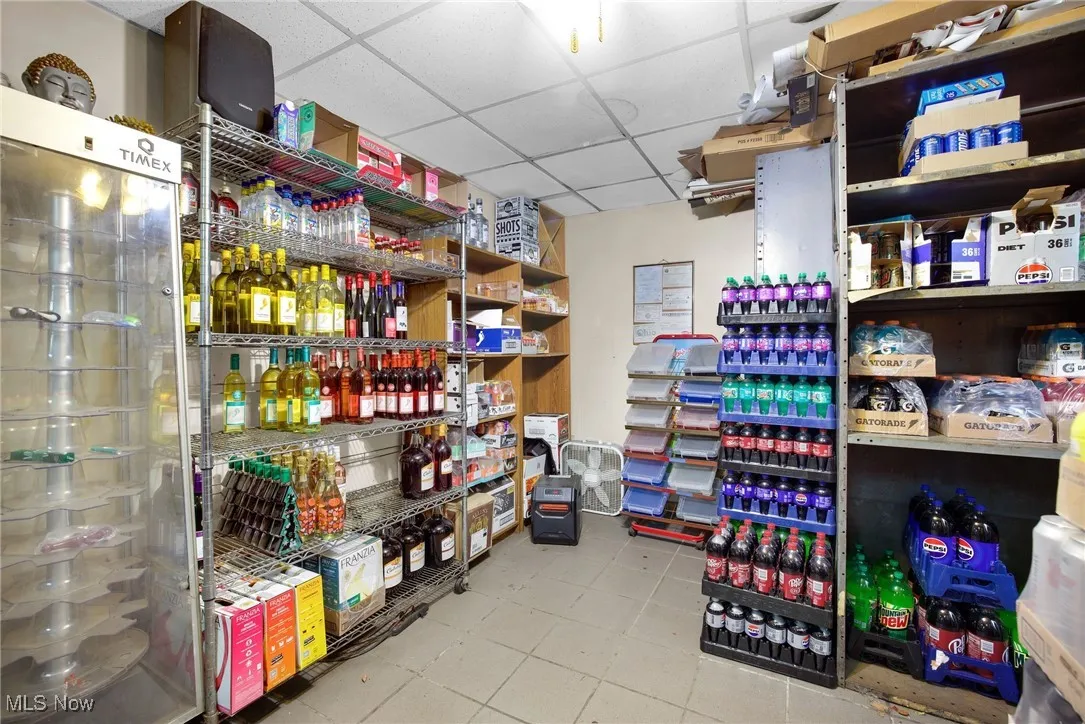 View of storage room on the main level of drive-thru