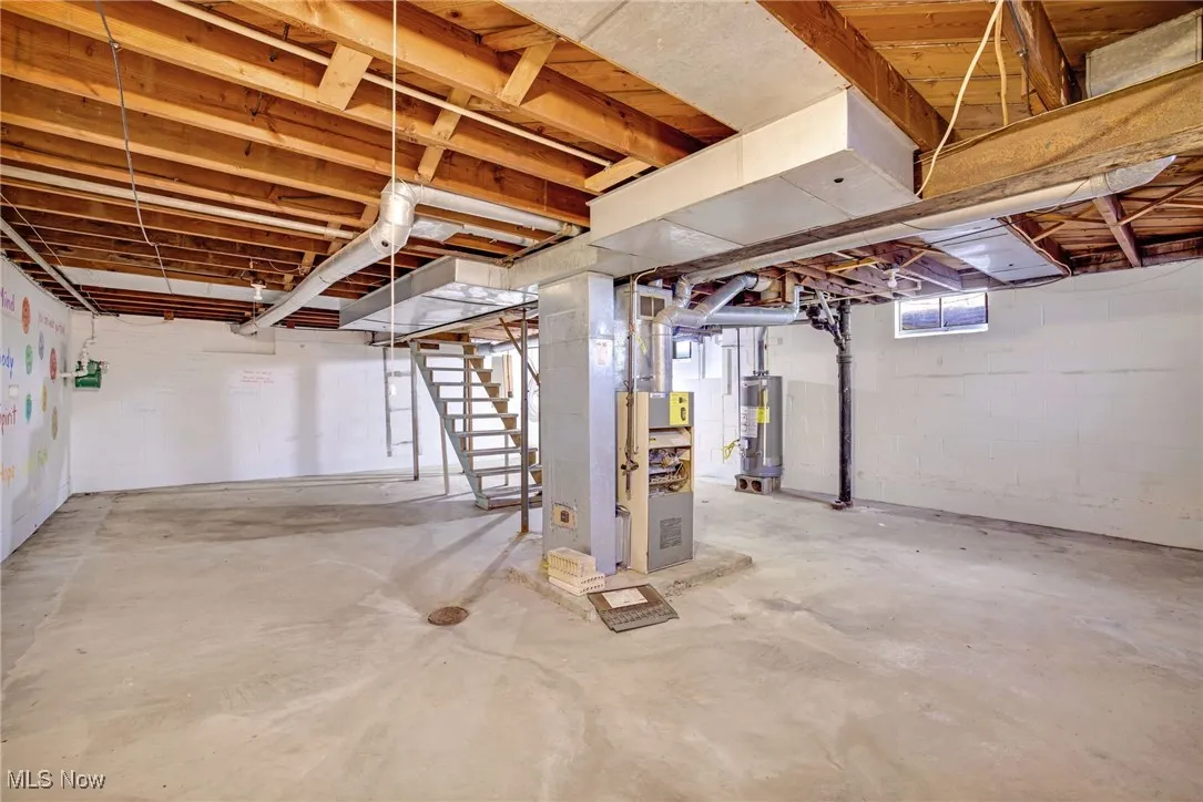 Unfinished basement area