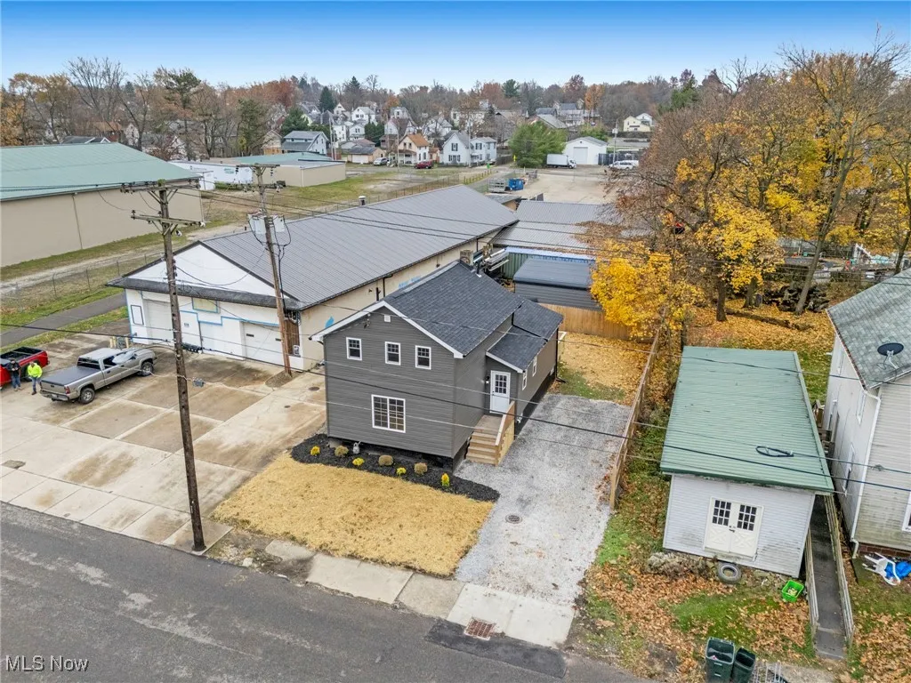 Aerial perspective of suburban area