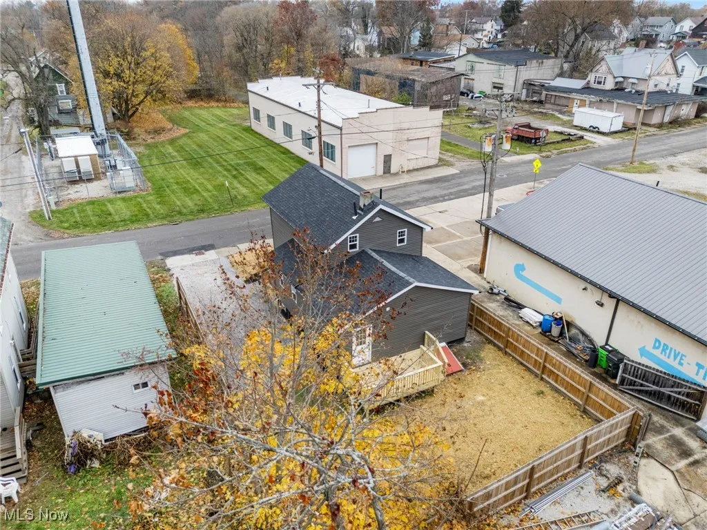 Aerial perspective of suburban area
