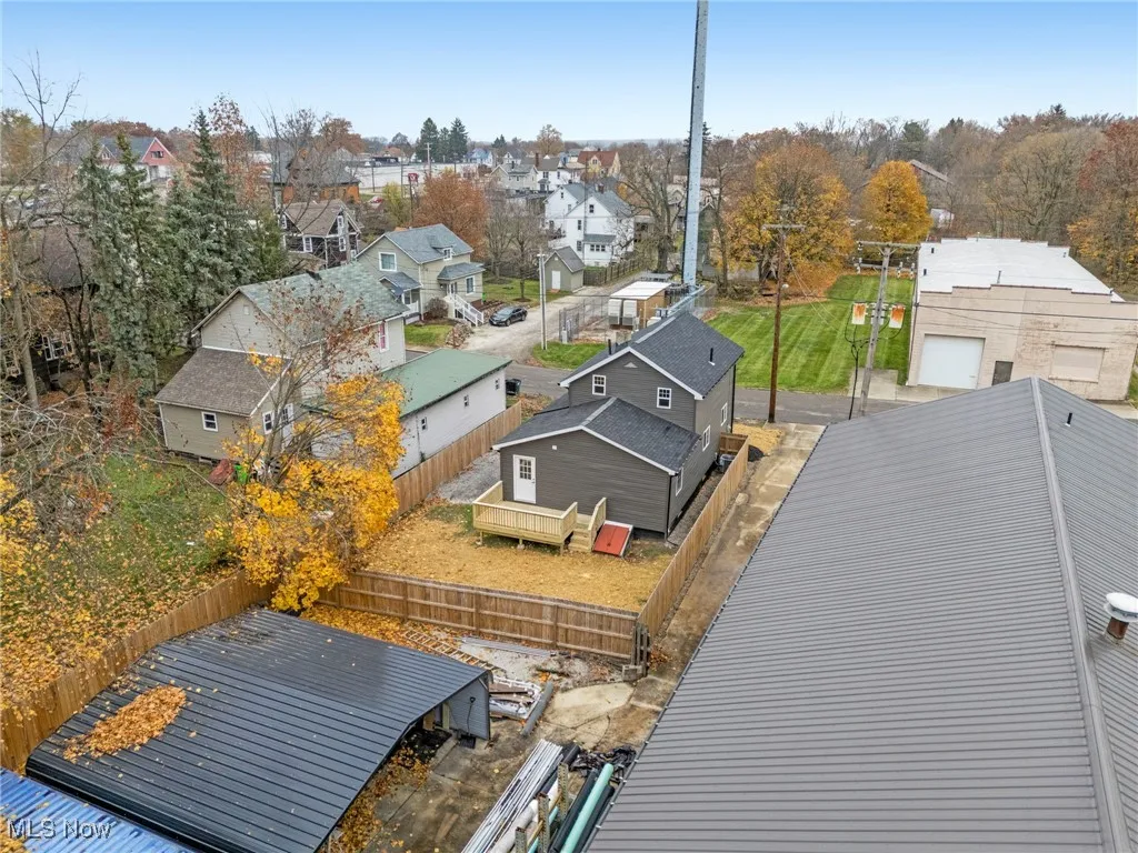 Aerial perspective of suburban area