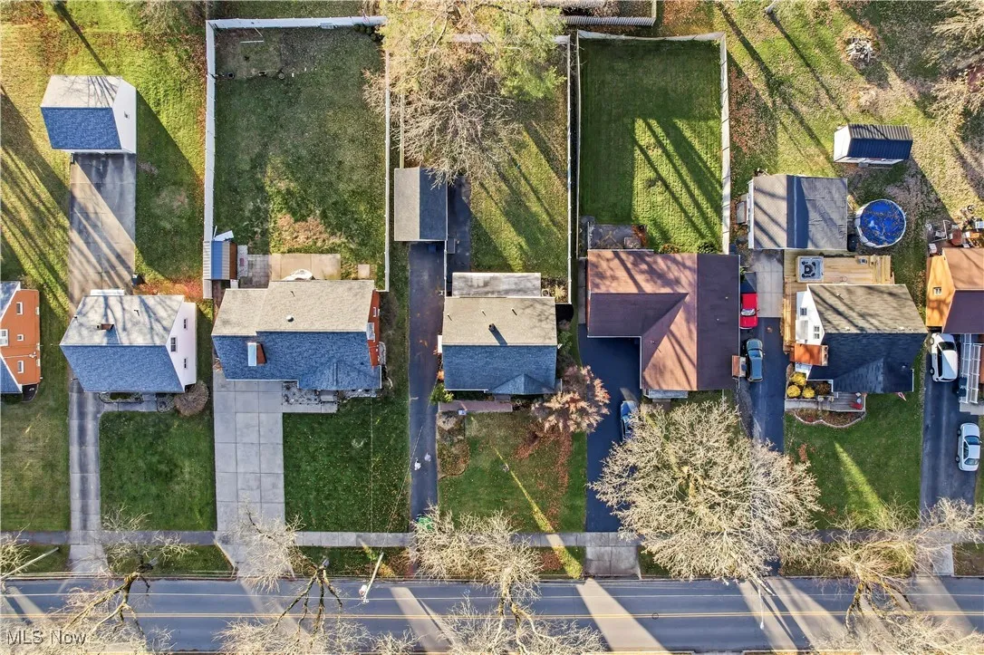 Aerial view of residential area
