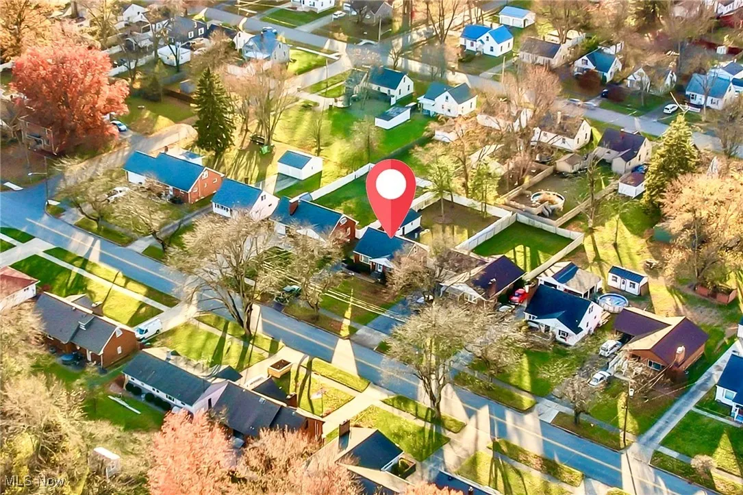Aerial perspective of suburban area