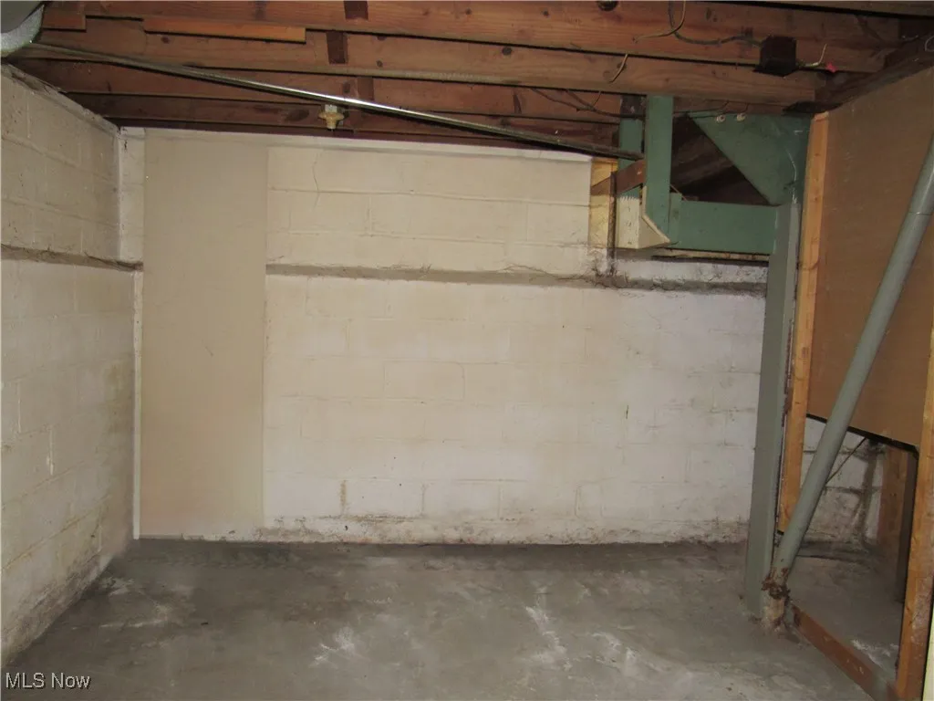 View of unfinished below grade area