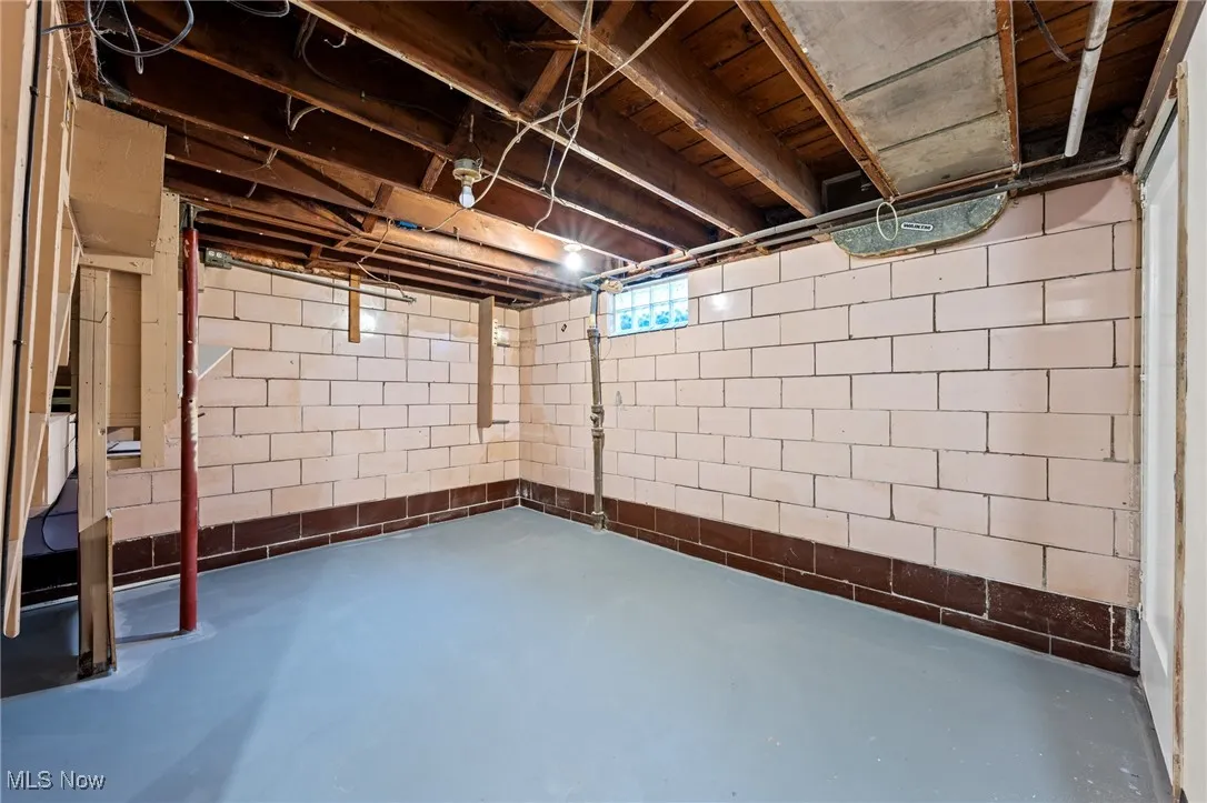 View of unfinished below grade area