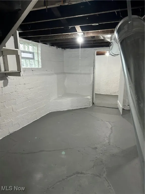 View of below grade area