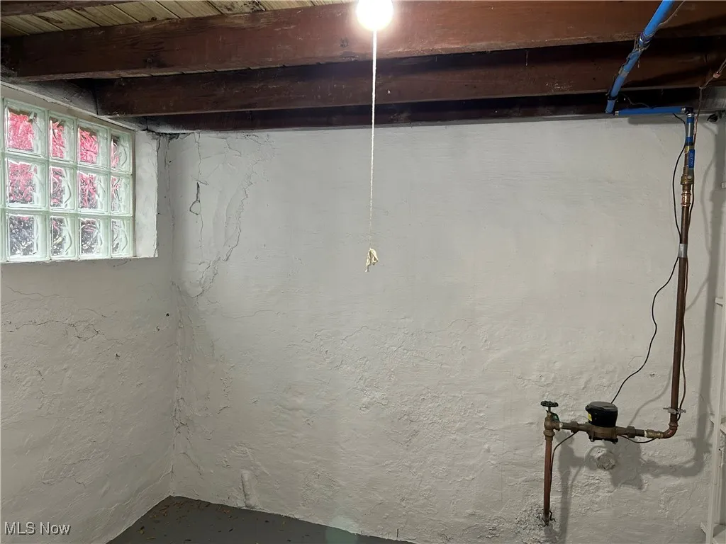 View of basement storage room