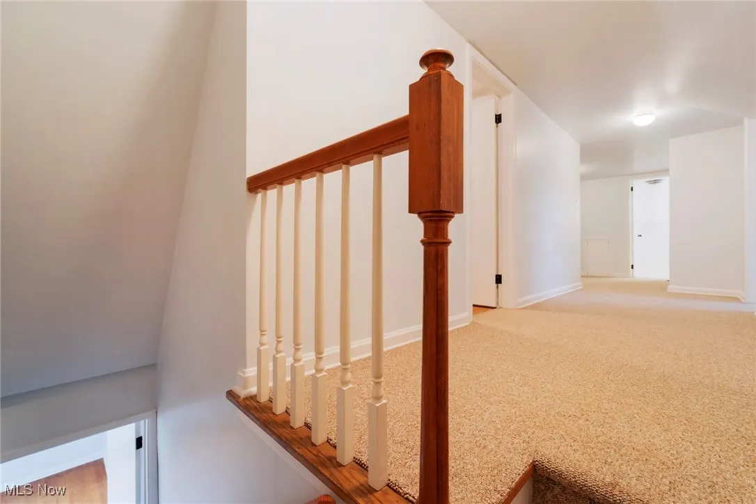 Staircase with carpet flooring