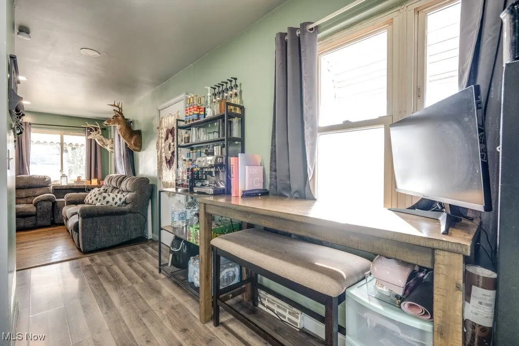 View from eat-in part of kitchen looking into living room