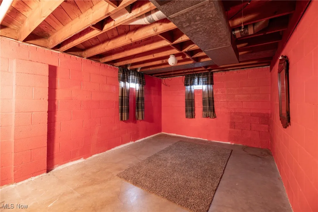 View of unfinished basement