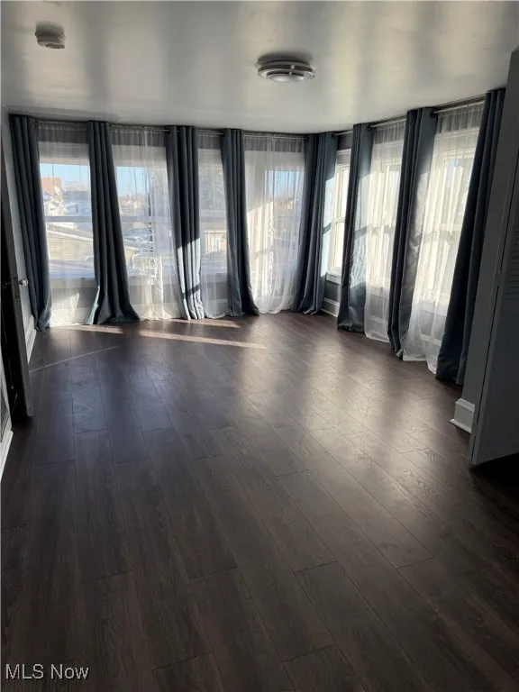 Spare room with dark wood-style floors