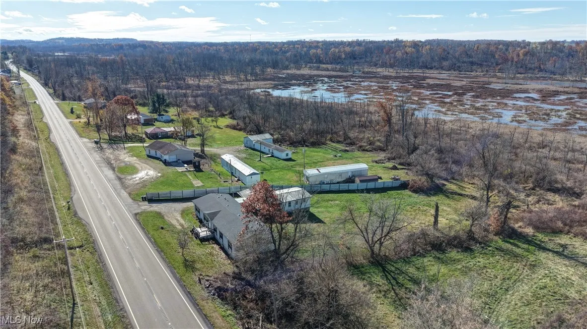 Aerial view of a large body of water