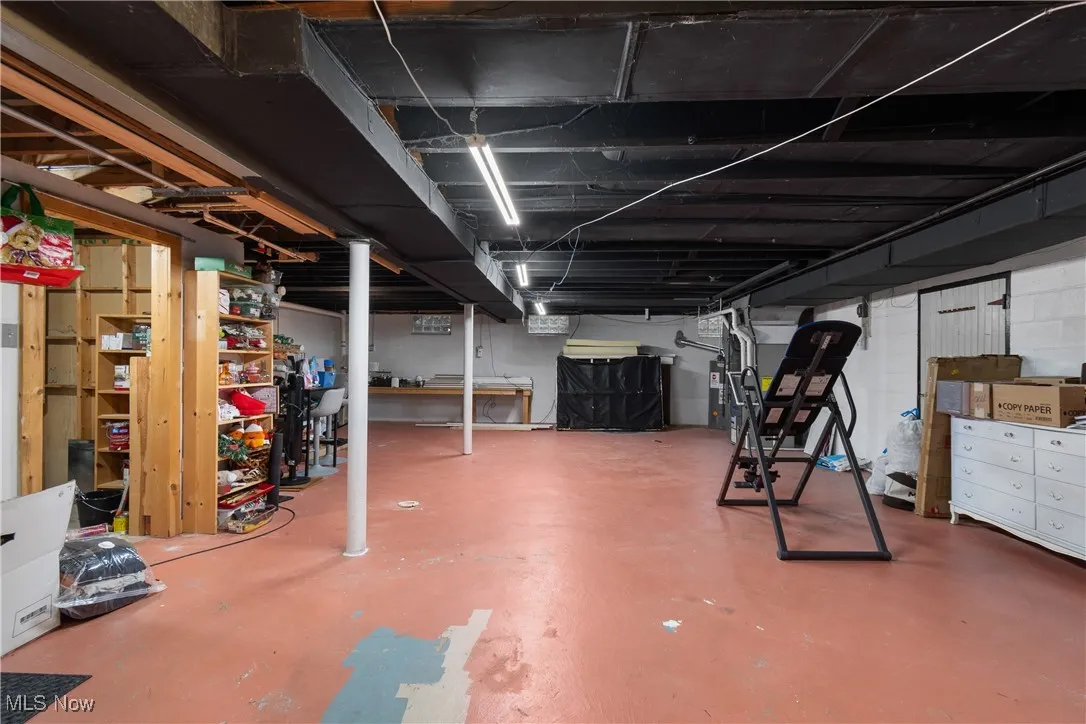 View of unfinished below grade area