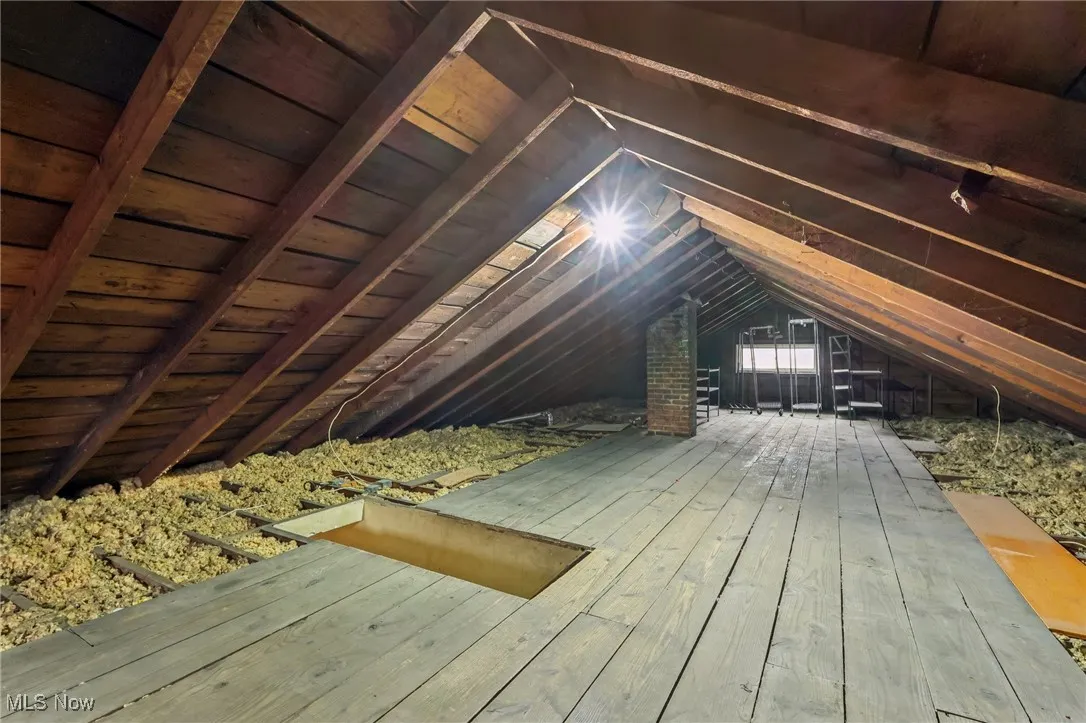 Attic with an upstairs landing