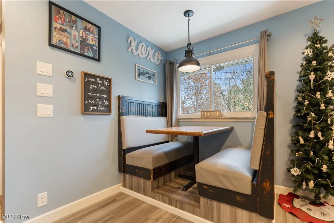 The booth next to the window makes a great soace to dine, craft or read.