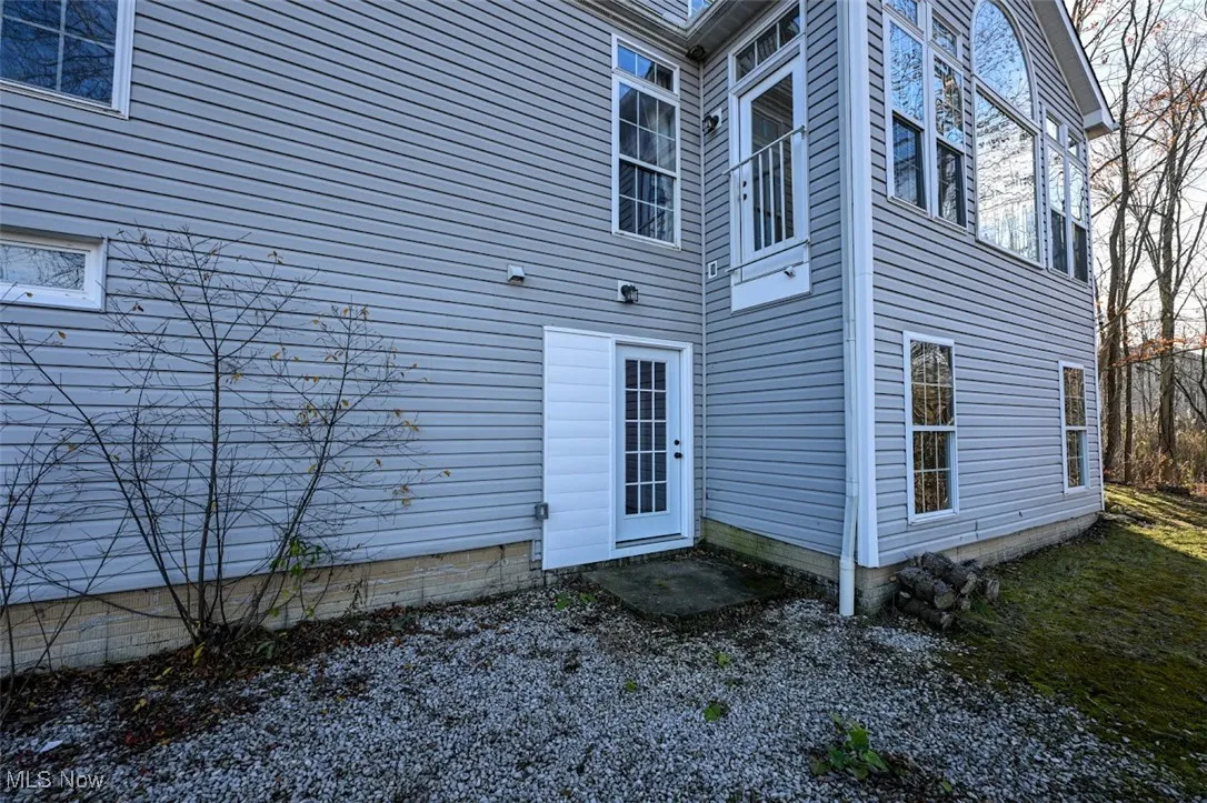 Walk out lower level exit.
