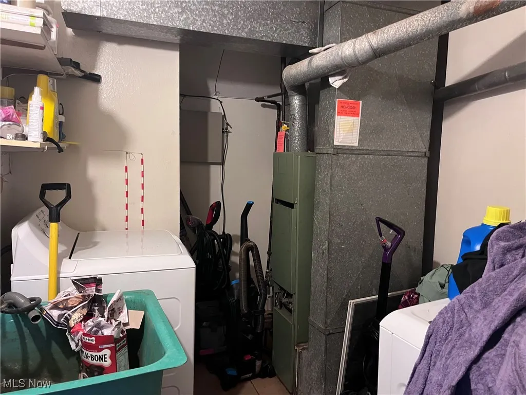 Utilities with heating unit and washer / dryer
