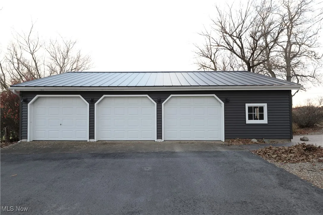 View of detached garage