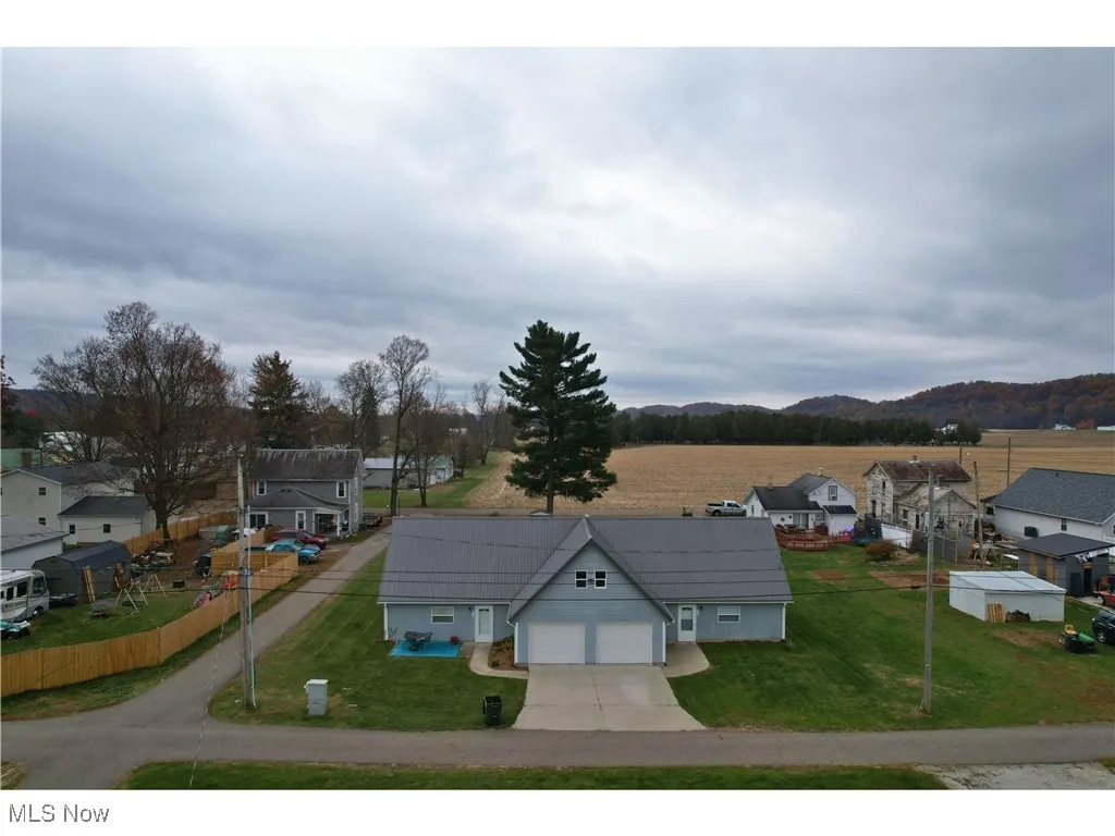 Aerial view of residential area