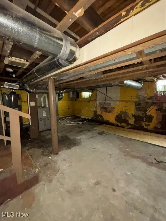 View of unfinished below grade area