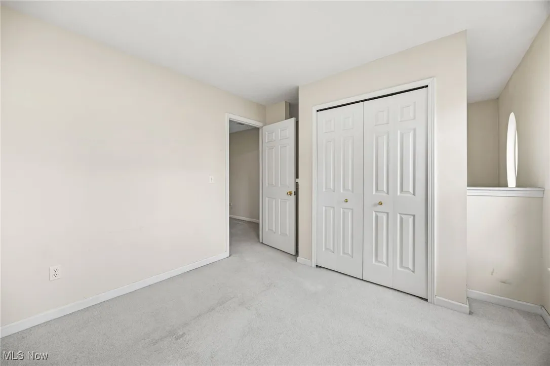 Unfurnished bedroom featuring carpet floors and a closet