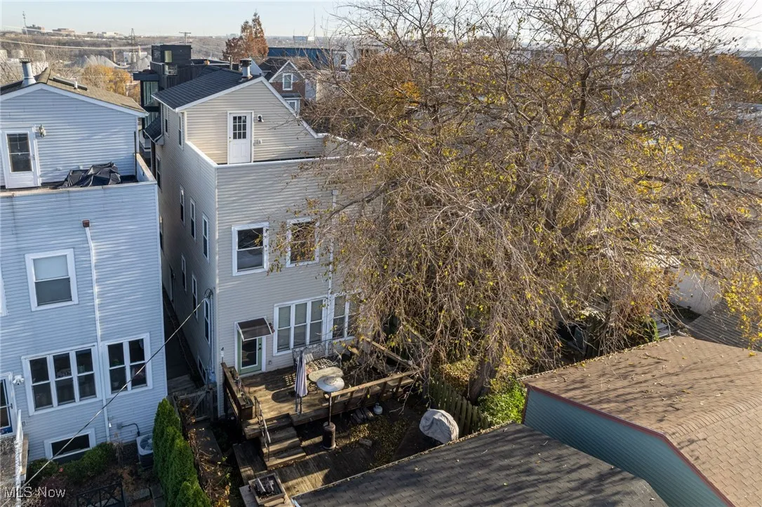 Aerial perspective of suburban area