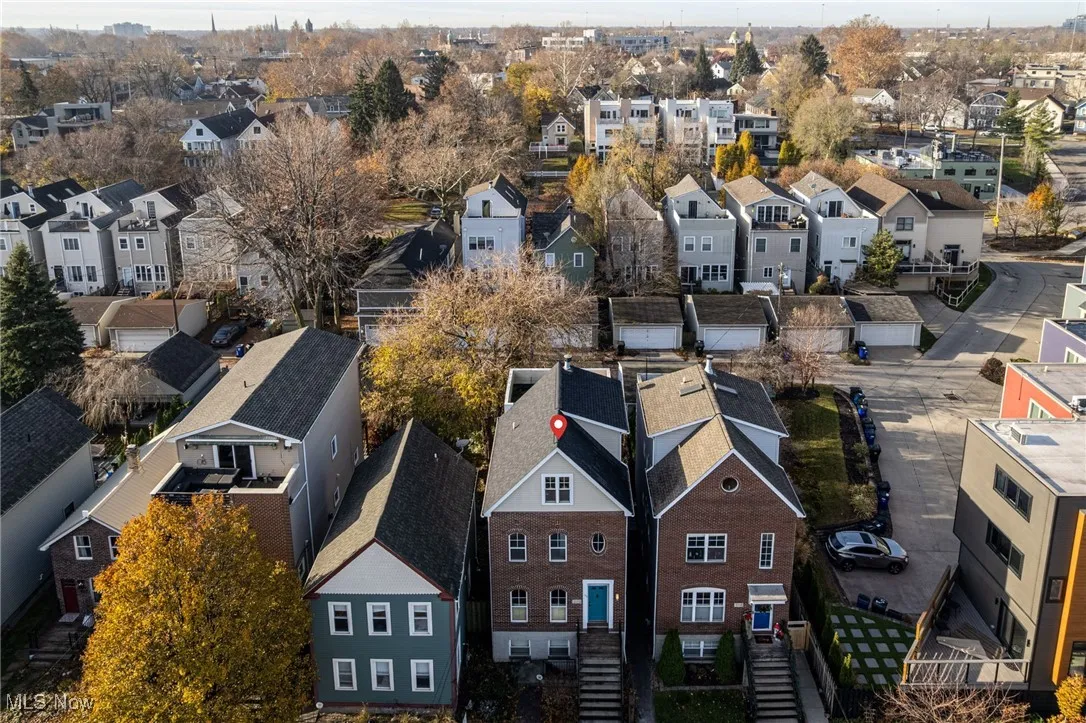 Aerial view of residential area